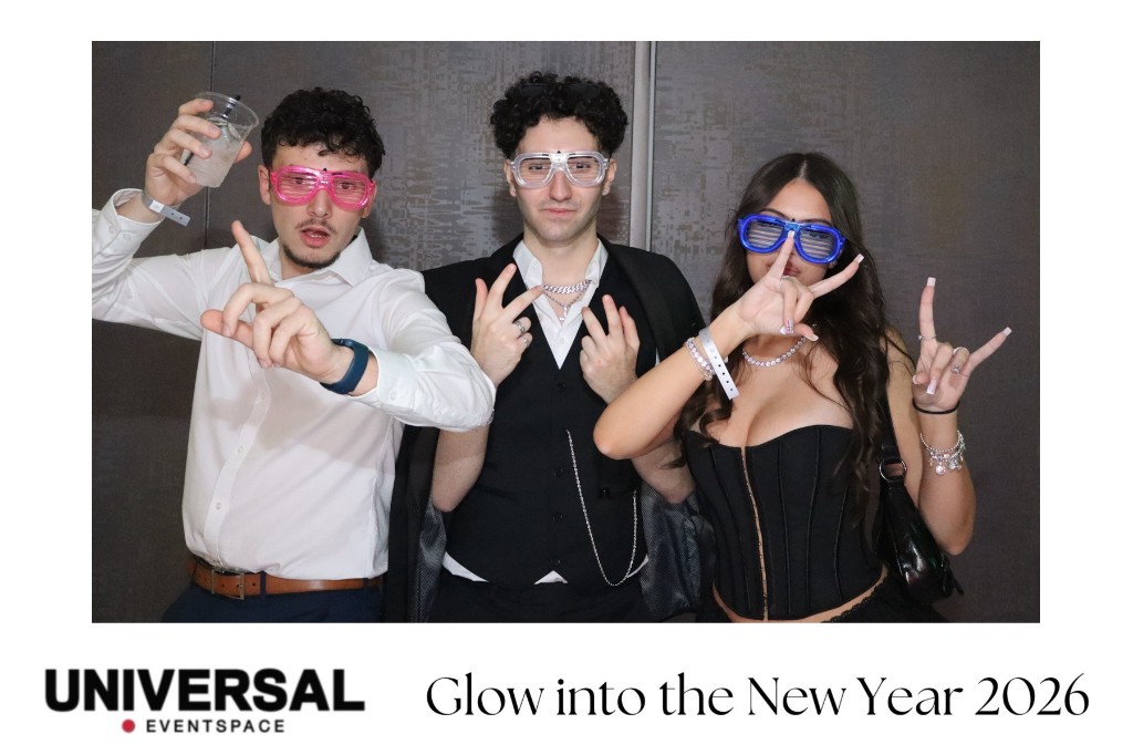 Universal EventSpace New Year's Celebration — Robot Photobooth print